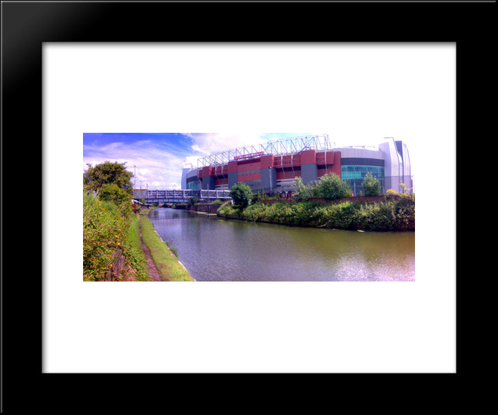 Manchester United Old Trafford 20x24 Black Modern Wood Framed Art Print Poster