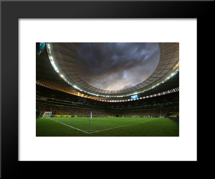 Estadio Nacional Mane Garrincha 20x24 Black Modern Wood Framed Art Print Poster