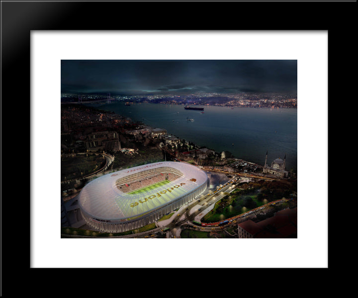 Vodafone Arena 20x24 Black Modern Wood Framed Art Print Poster