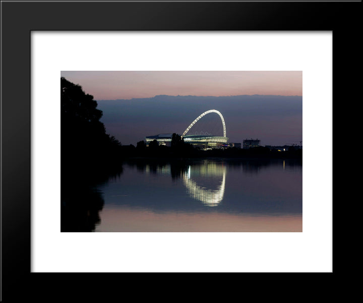 Wembley Stadium 20x24 Black Modern Wood Framed Art Print Poster