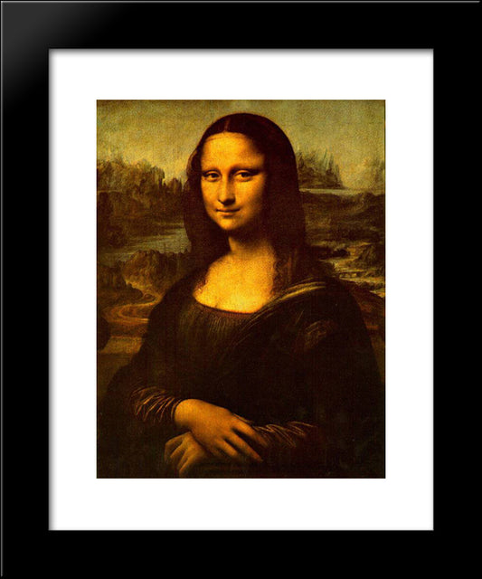 Mona Lisa 20x24 Black Modern Wood Framed Art Print Poster by da Vinci, Leonardo
