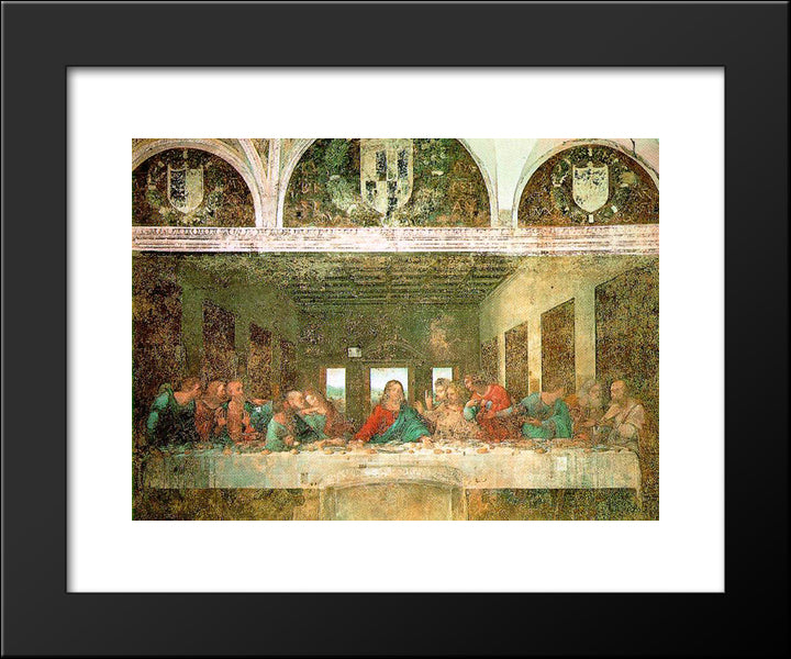 The Last Supper - After Restoration 20x24 Black Modern Wood Framed Art Print Poster by da Vinci, Leonardo