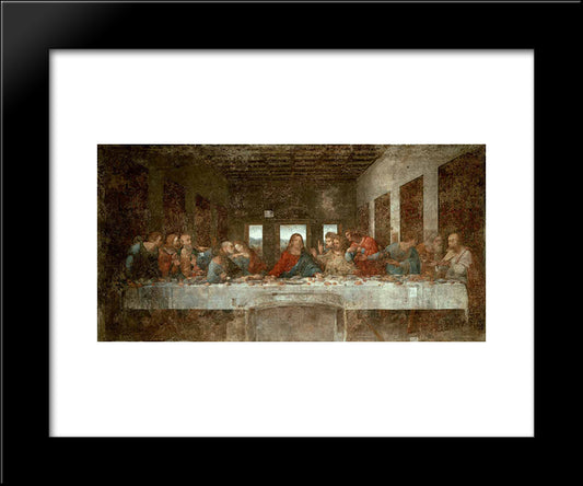 The Last Supper - Before Restoration 20x24 Black Modern Wood Framed Art Print Poster by da Vinci, Leonardo
