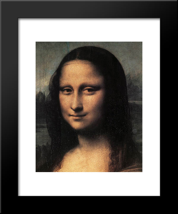 Mona Lisa [Detail: 1] 20x24 Black Modern Wood Framed Art Print Poster by da Vinci, Leonardo
