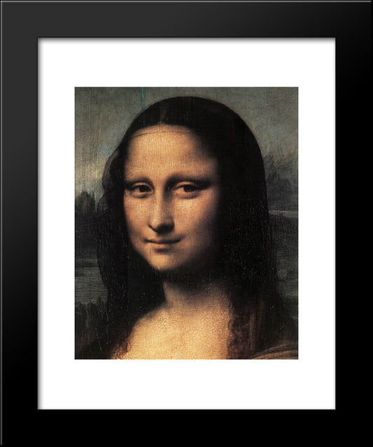 Mona Lisa [Detail: 1] 20x24 Black Modern Wood Framed Art Print Poster by da Vinci, Leonardo