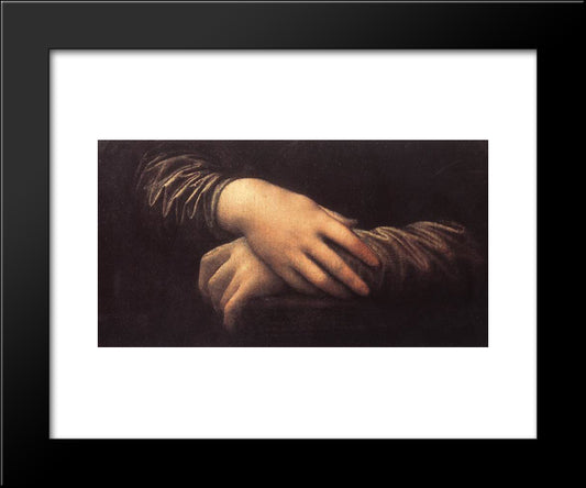 Mona Lisa [Detail: 2] 20x24 Black Modern Wood Framed Art Print Poster by da Vinci, Leonardo
