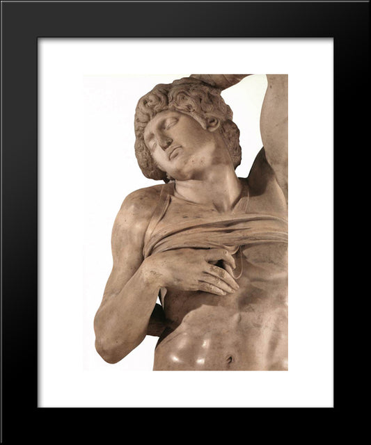 Slave (Dying) [Detail: 1] 20x24 Black Modern Wood Framed Art Print Poster by Michelangelo