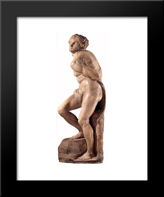 Slave (Rebelling) 20x24 Black Modern Wood Framed Art Print Poster by Michelangelo