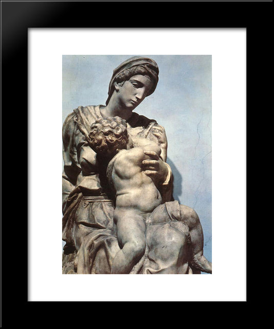 Medici Madonna [Detail: 1] 20x24 Black Modern Wood Framed Art Print Poster by Michelangelo
