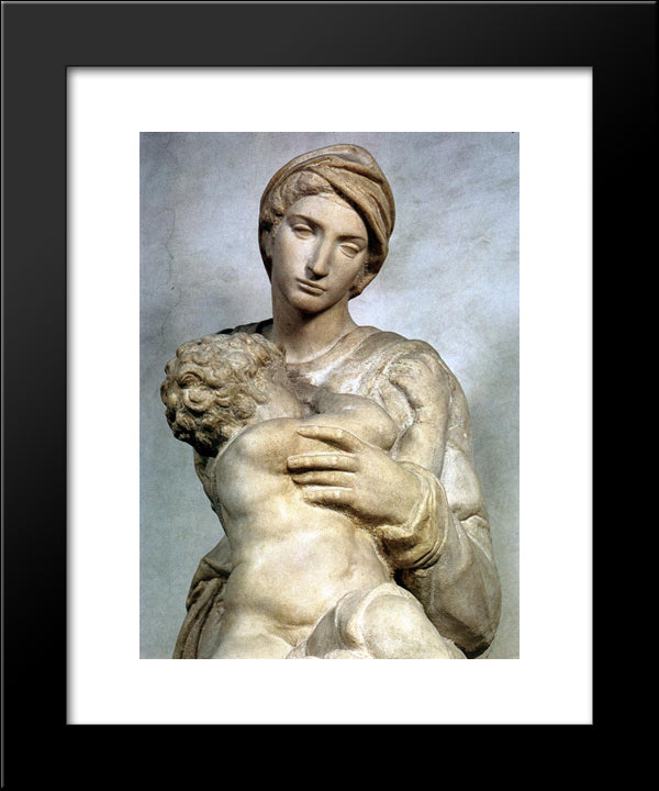 Medici Madonna [Detail: 2] 20x24 Black Modern Wood Framed Art Print Poster by Michelangelo