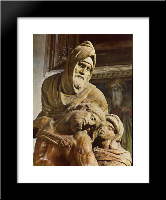 Pieta [Detail: 1] 20x24 Black Modern Wood Framed Art Print Poster by Michelangelo