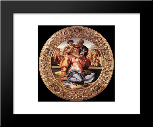 The Doni Tondo 20x24 Black Modern Wood Framed Art Print Poster by Michelangelo