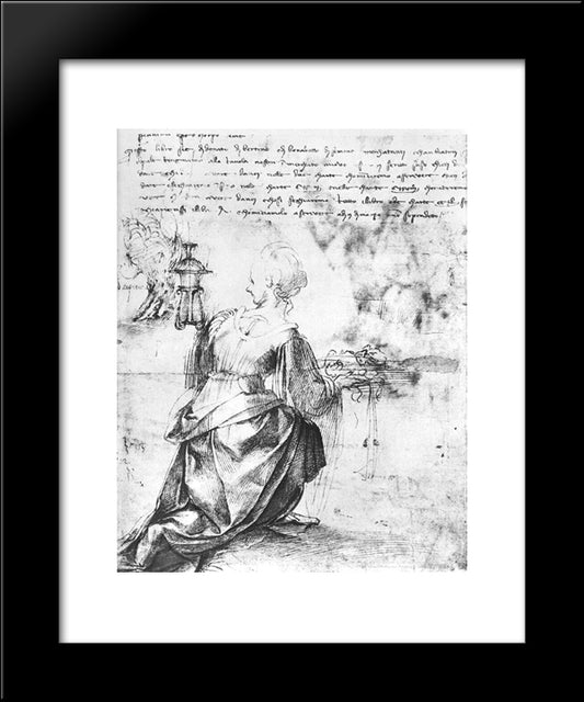 Back View Of A Woman 20x24 Black Modern Wood Framed Art Print Poster by Michelangelo