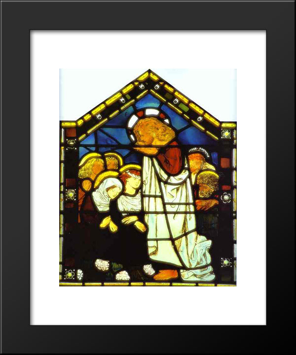 The Sermon On The Mount 20x24 Black Modern Wood Framed Art Print Poster by Rossetti, Dante Gabriel