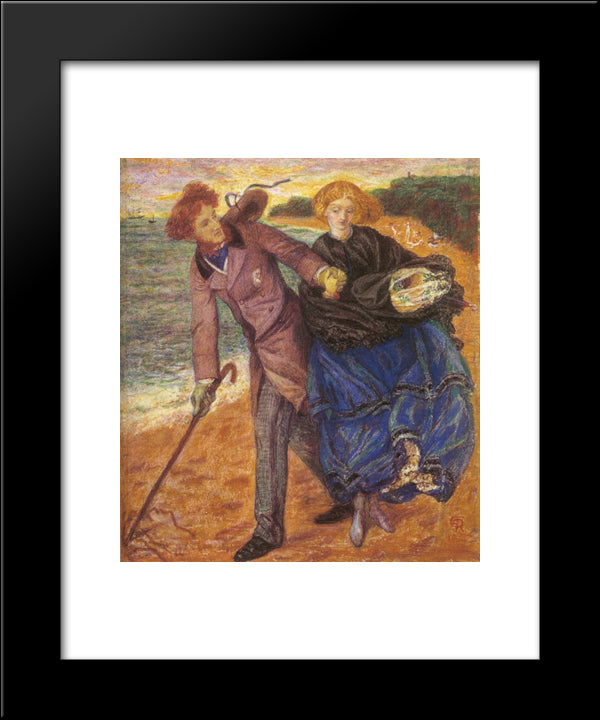 Writing On The Sand 20x24 Black Modern Wood Framed Art Print Poster by Rossetti, Dante Gabriel