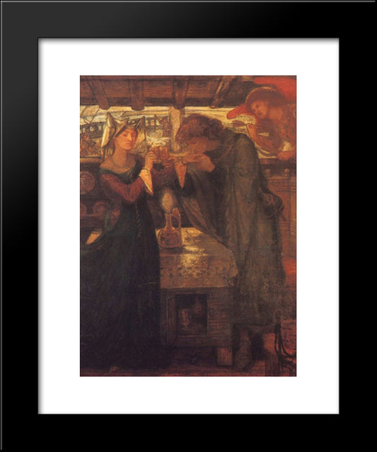 Tristram And Isolde Drinking The Love Potion 20x24 Black Modern Wood Framed Art Print Poster by Rossetti, Dante Gabriel