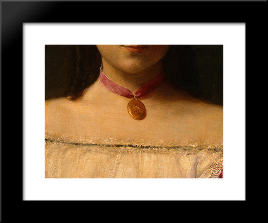 Mademoiselle De Fitz-James [Detail: 3] 20x24 Black Modern Wood Framed Art Print Poster by Fantin Latour, Henri