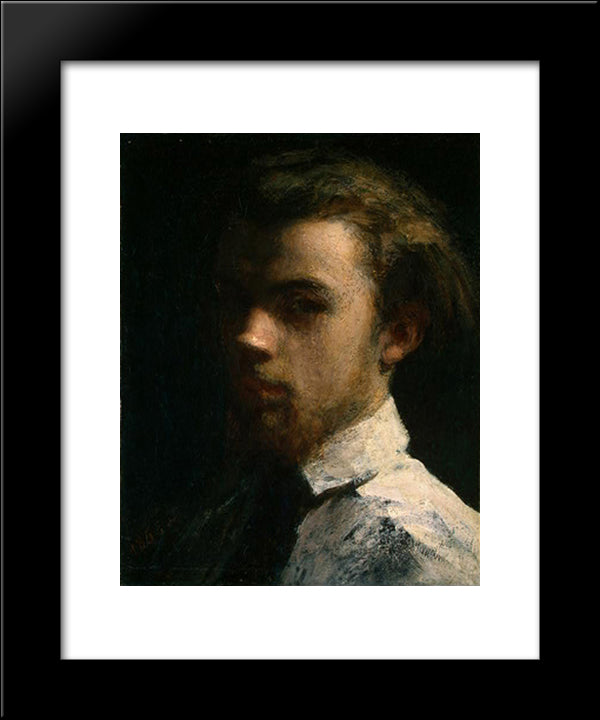 Self-Portrait 20x24 Black Modern Wood Framed Art Print Poster by Fantin Latour, Henri