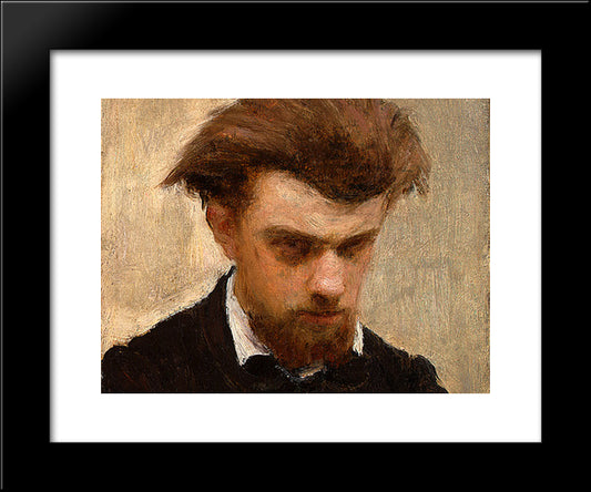 Self-Portrait [Detail: 2] 20x24 Black Modern Wood Framed Art Print Poster by Fantin Latour, Henri