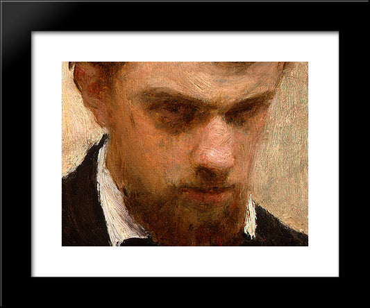 Self-Portrait [Detail: 3] 20x24 Black Modern Wood Framed Art Print Poster by Fantin Latour, Henri