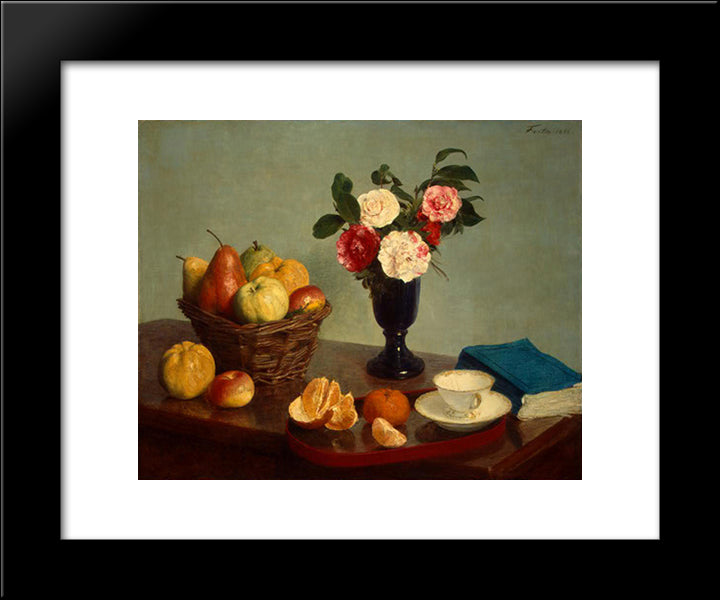 Still Life 20x24 Black Modern Wood Framed Art Print Poster by Fantin Latour, Henri