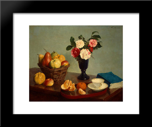 Still Life 20x24 Black Modern Wood Framed Art Print Poster by Fantin Latour, Henri