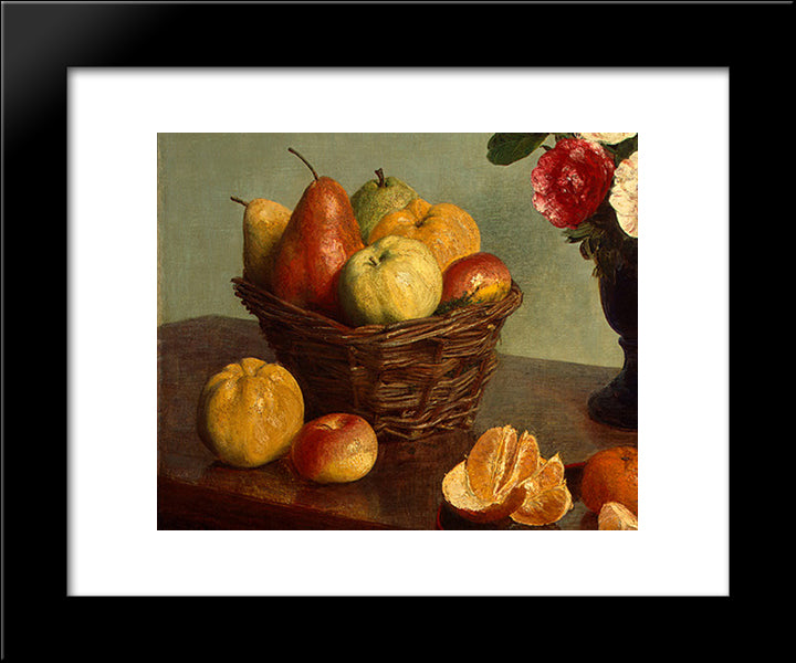 Still Life [Detail: 1] 20x24 Black Modern Wood Framed Art Print Poster by Fantin Latour, Henri