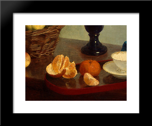 Still Life [Detail: 2] 20x24 Black Modern Wood Framed Art Print Poster by Fantin Latour, Henri