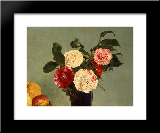 Still Life [Detail: 4] 20x24 Black Modern Wood Framed Art Print Poster by Fantin Latour, Henri