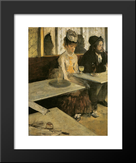 Absinthe 20x24 Black Modern Wood Framed Art Print Poster by Degas, Edgar