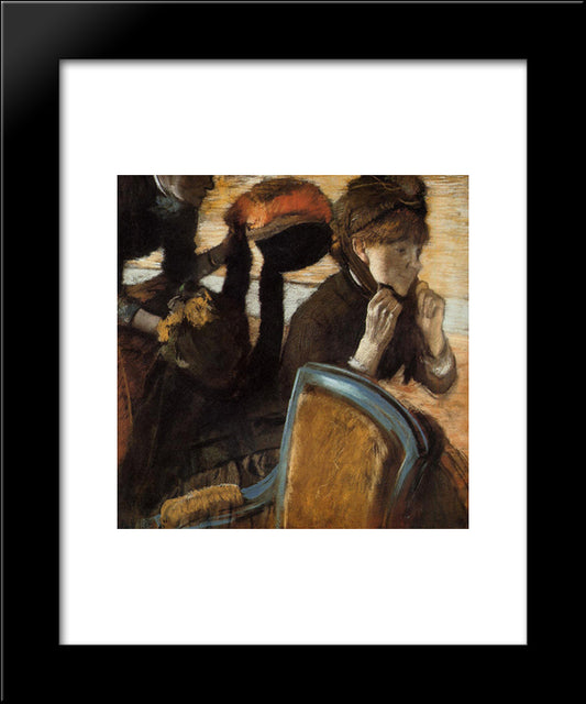 At The Milliner'S 20x24 Black Modern Wood Framed Art Print Poster by Degas, Edgar
