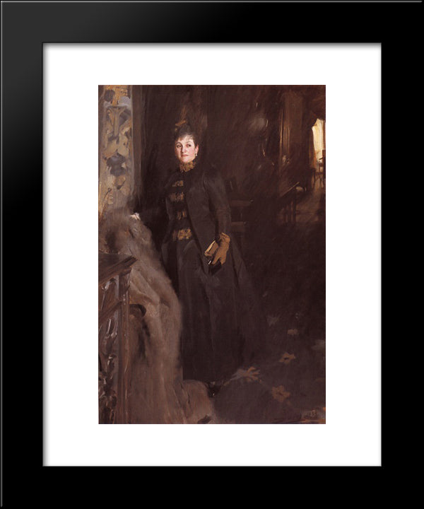 Madame Clara Rikoff 20x24 Black Modern Wood Framed Art Print Poster by Zorn, Anders