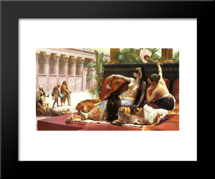 Cleopatra Testing Poisons On Condemned Prisoners 20x24 Black Modern Wood Framed Art Print Poster by Cabanel, Alexandre