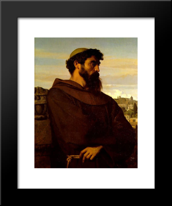 The Roman Monk 20x24 Black Modern Wood Framed Art Print Poster by Cabanel, Alexandre