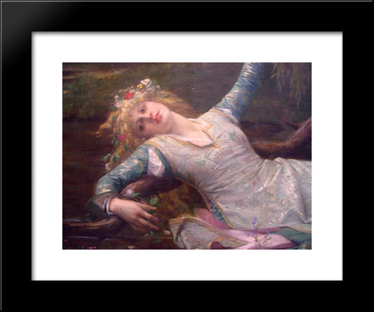 Ophelia [Detail] 20x24 Black Modern Wood Framed Art Print Poster by Cabanel, Alexandre