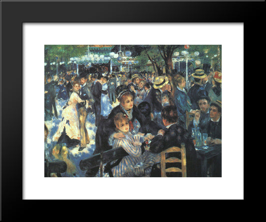 The Ball At The Moulin De La Galette 20x24 Black Modern Wood Framed Art Print Poster by Renoir, Pierre Auguste