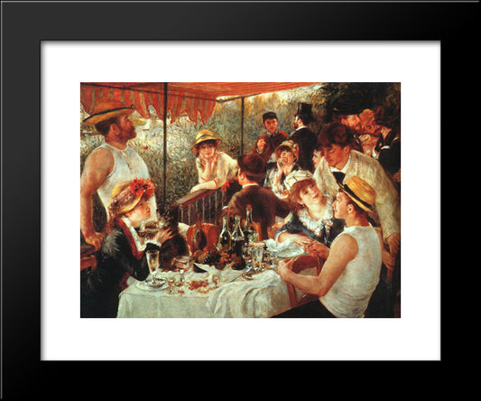 The Boating Party Lunch 20x24 Black Modern Wood Framed Art Print Poster by Renoir, Pierre Auguste