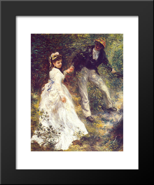 La Promenade 20x24 Black Modern Wood Framed Art Print Poster by Renoir, Pierre Auguste