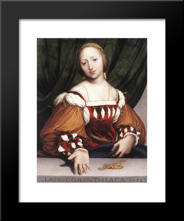 Lais Of Corinth 20x24 Black Modern Wood Framed Art Print Poster by Holbein the Younger, Hans