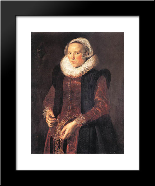 Portrait Of A Woman 20x24 Black Modern Wood Framed Art Print Poster by Hals, Frans