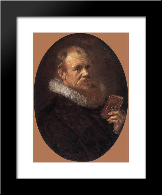 Theodorus Schrevelius 20x24 Black Modern Wood Framed Art Print Poster by Hals, Frans