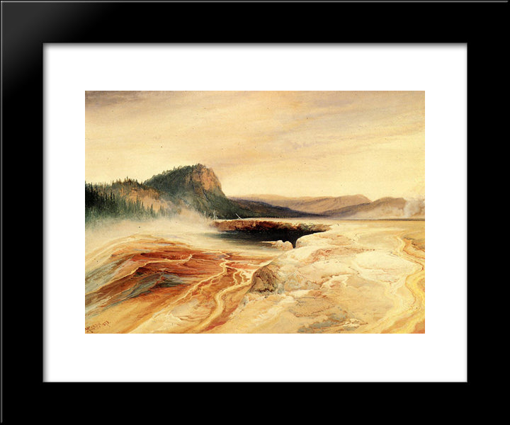 Giant Blue Spring, Yellowstone 20x24 Black Modern Wood Framed Art Print Poster by Moran, Thomas
