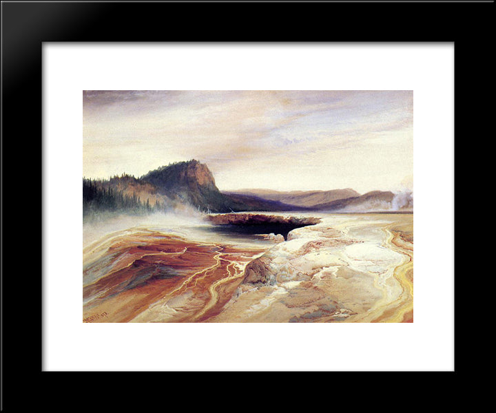 Giant Blue Spring, Yellowstone 20x24 Black Modern Wood Framed Art Print Poster by Moran, Thomas