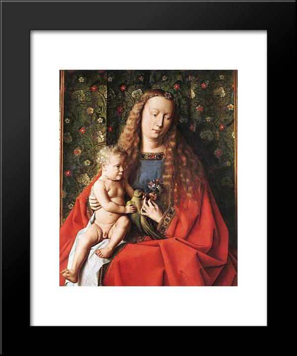 The Madonna With Canon Van Der Paele [Detail: 2] 20x24 Black Modern Wood Framed Art Print Poster by van Eyck, Jan