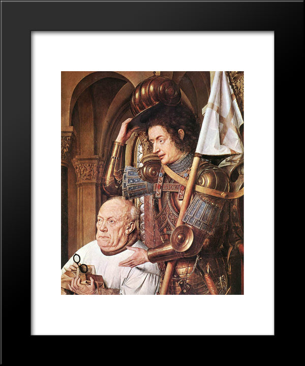 The Madonna With Canon Van Der Paele [Detail: 3] 20x24 Black Modern Wood Framed Art Print Poster by van Eyck, Jan