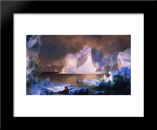 The Icebergs 20x24 Black Modern Wood Framed Art Print Poster by Church, Frederic Edwin