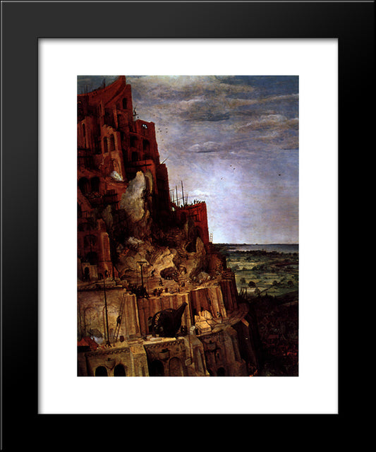 The Tower Of Babel [Detail] 20x24 Black Modern Wood Framed Art Print Poster by Bruegel the Elder, Pieter