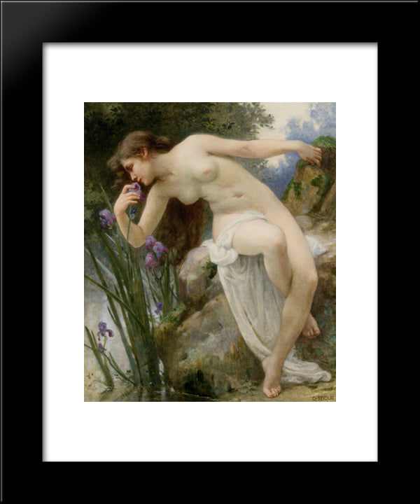 Fragrant Iris 20x24 Black Modern Wood Framed Art Print Poster by Seignac, Guillaume