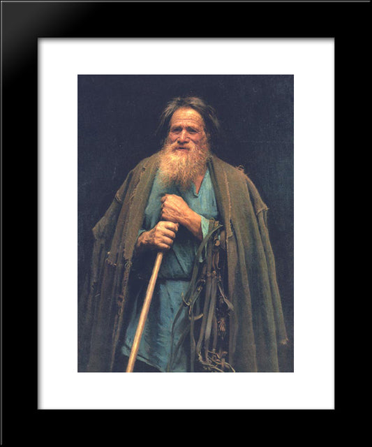 Peasant Holding A Bridle 20x24 Black Modern Wood Framed Art Print Poster by Kramskoi, Ivan Nikolaevich