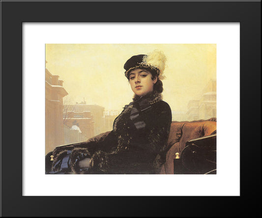 Portrait Of A Woman 20x24 Black Modern Wood Framed Art Print Poster by Kramskoi, Ivan Nikolaevich